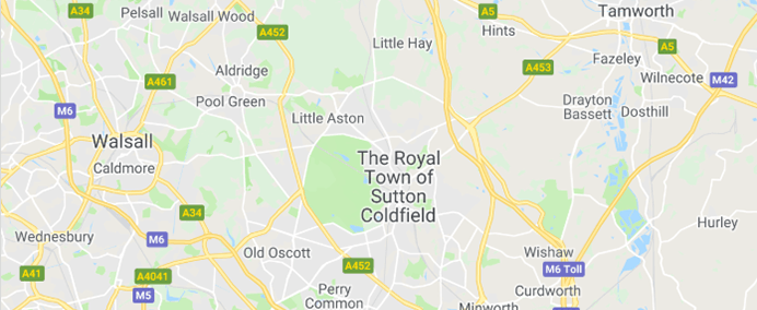 Image of Sutton Coldfield on Google Maps